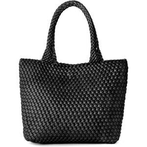 Woven Tote Bag for Women A - Black